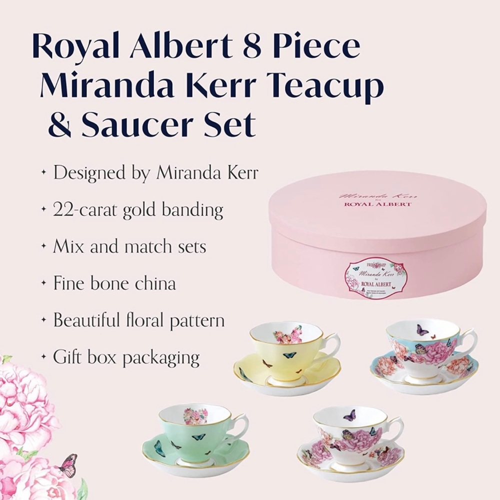 HOST PICK⭐️Royal Albert Miranda Kerr Teacup & Saucer Set 💖 Fine Bone China NIB - Picture 3 of 16